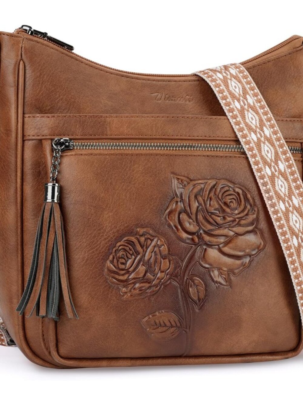 Medium Crossbody Bags for Women,Vegan Leather Hobo Purses Embossed